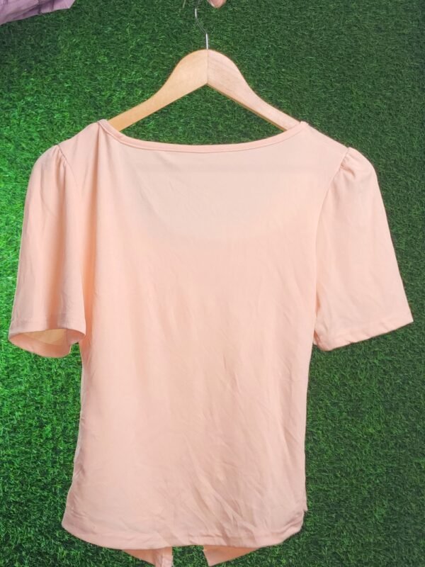 Women's Girls  Brown Color Top T-Shirt Half Sleeve - Image 5