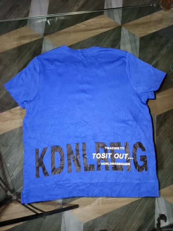 Women's Girls  Blue Color Top T-Shirt Half Sleeve - Image 2