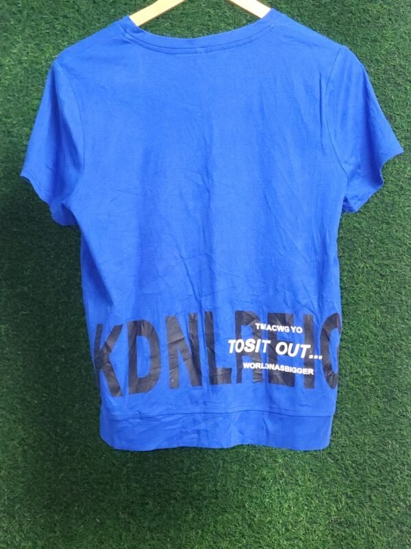 Women's Girls  Blue Color Top T-Shirt Half Sleeve - Image 4