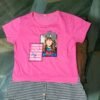Women's Girls  Pink Color Top T-Shirt Half Sleeve - Image 2