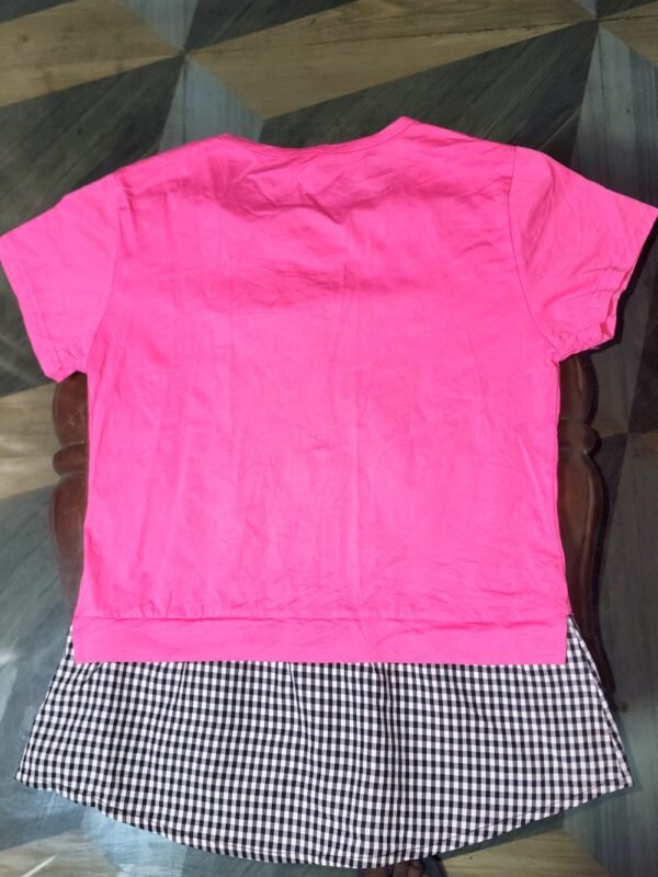 Women's Girls  Pink Color Top T-Shirt Half Sleeve - Image 3
