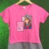 Women's Girls  Pink Color Top T-Shirt Half Sleeve - Image 4