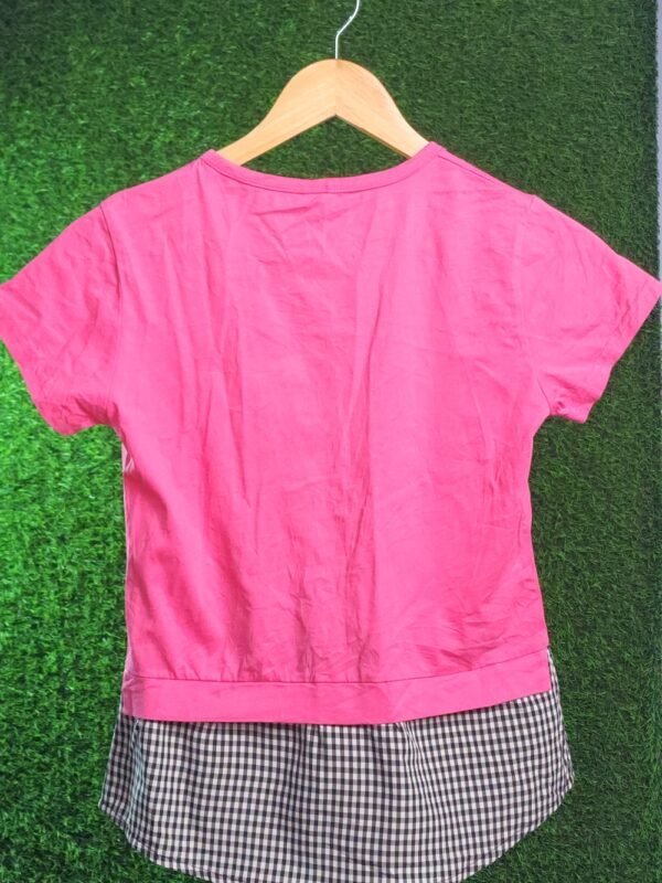 Women's Girls  Pink Color Top T-Shirt Half Sleeve - Image 5