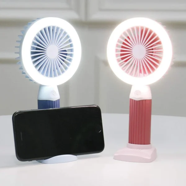 Fashion Lighting Fan Desktop Fan Mini Handheld Small Fan for Home, School USB Rechargeable & Portable Fan - Image 2