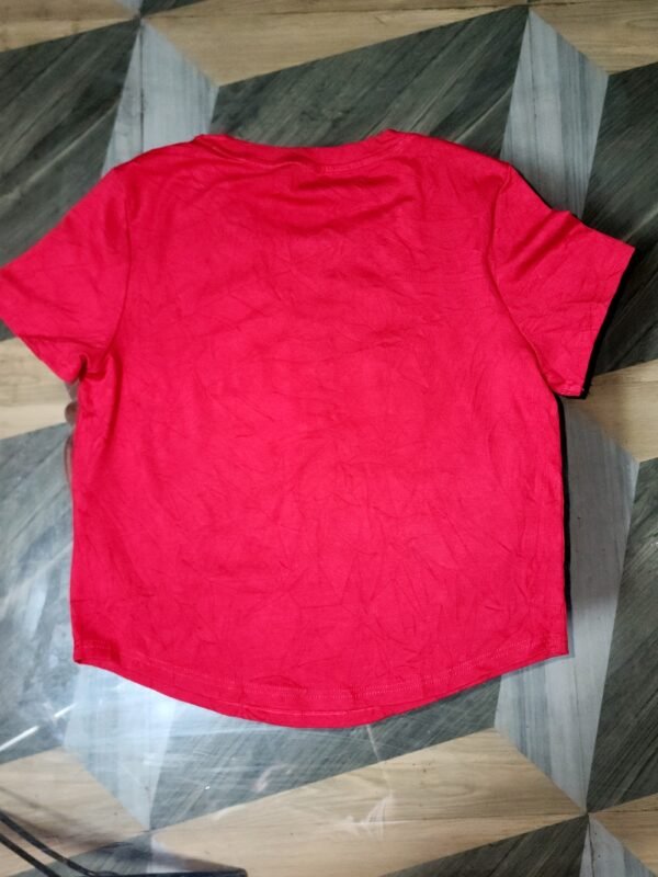 Women's Girls  RED Color Top T-Shirt Half Sleeve (Copy) - Image 2
