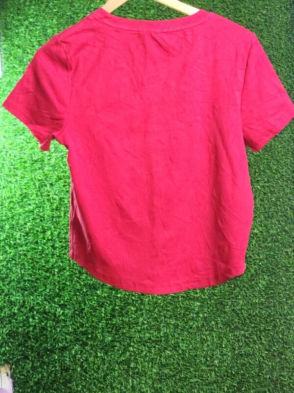 Women's Girls  RED Color Top T-Shirt Half Sleeve (Copy) - Image 4