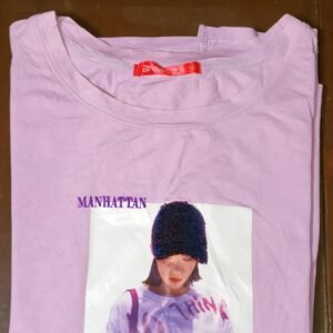 Women's Girls Half Sleeve  Lavender Color Top T-Shirt