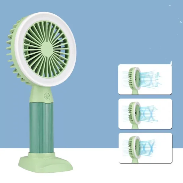 Fashion Lighting Fan Desktop Fan Mini Handheld Small Fan for Home, School USB Rechargeable & Portable Fan - Image 3