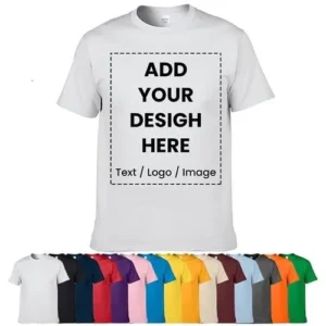 Personalized Custom Photo, Text, Logo Print Round Neck T-Shirt