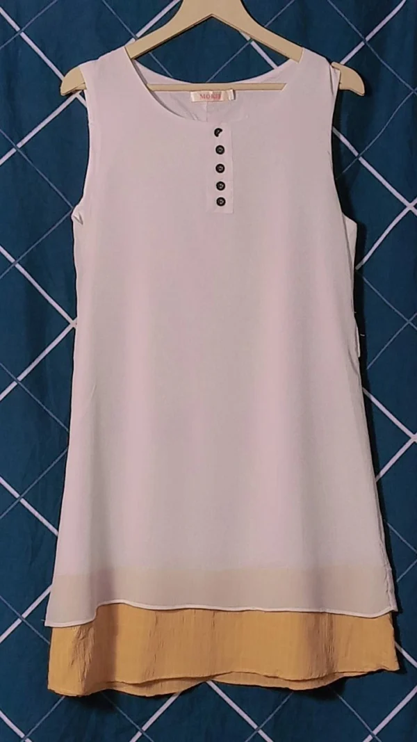 White Sleeveless Dress for Women – Elegant Summer Dress