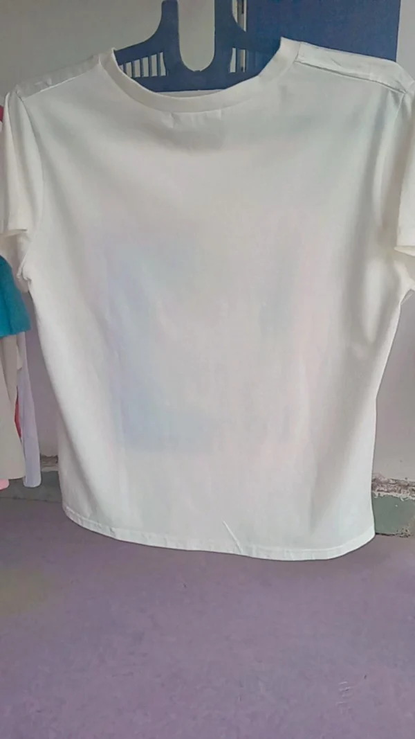 White Floral Print T-shirts – Summer Blouse for Women FASHION - Image 2