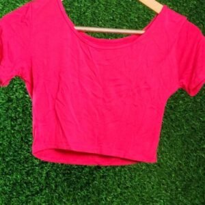 Trendy Pink Crop Top for Women – Short Fitted Summer Style