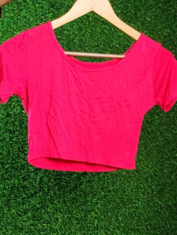 Trendy Pink Crop Top for Women – Short Fitted Summer Style