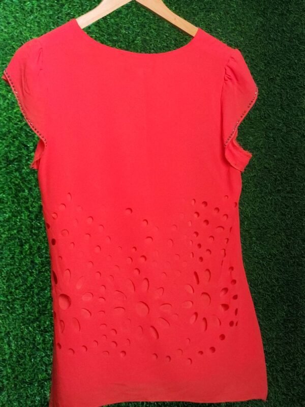 “Vibrant Orange Ladies Top – Stylish Cotton Blouse” - Image 2