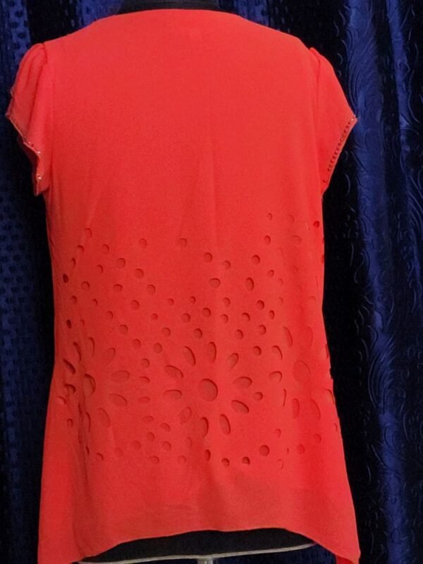 “Vibrant Orange Ladies Top – Stylish Cotton Blouse” - Image 4