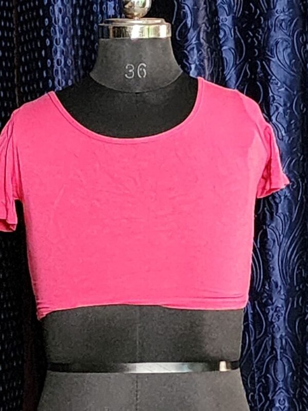 Trendy Pink Crop Top for Women – Short Fitted Summer Style - Image 3