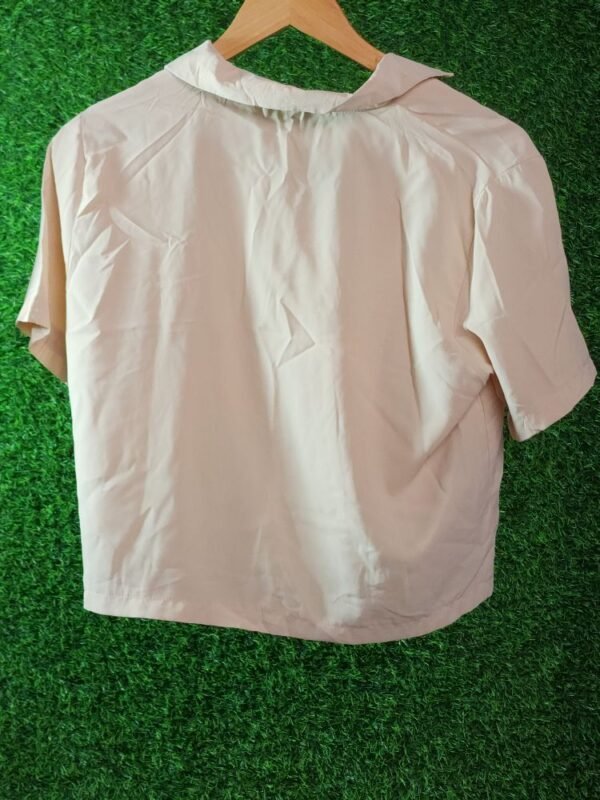 “Elegant Women’s Cream Knit Crop Top – Summer Staple” - Image 2