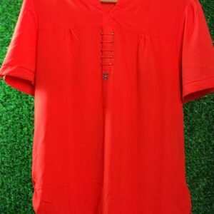 Women’s Red Top – Bold & Elegant Blouse for Casual, Party, or Evening Wear