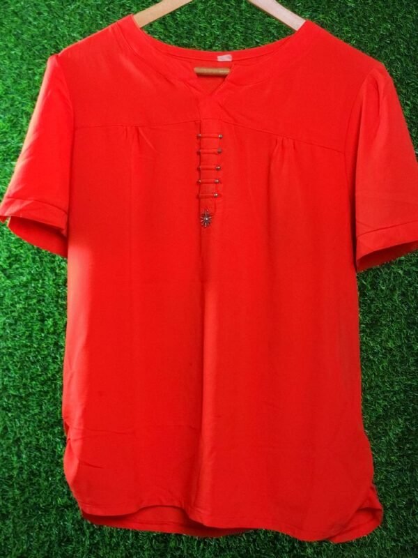 Women’s Red Top – Bold & Elegant Blouse for Casual, Party, or Evening Wear