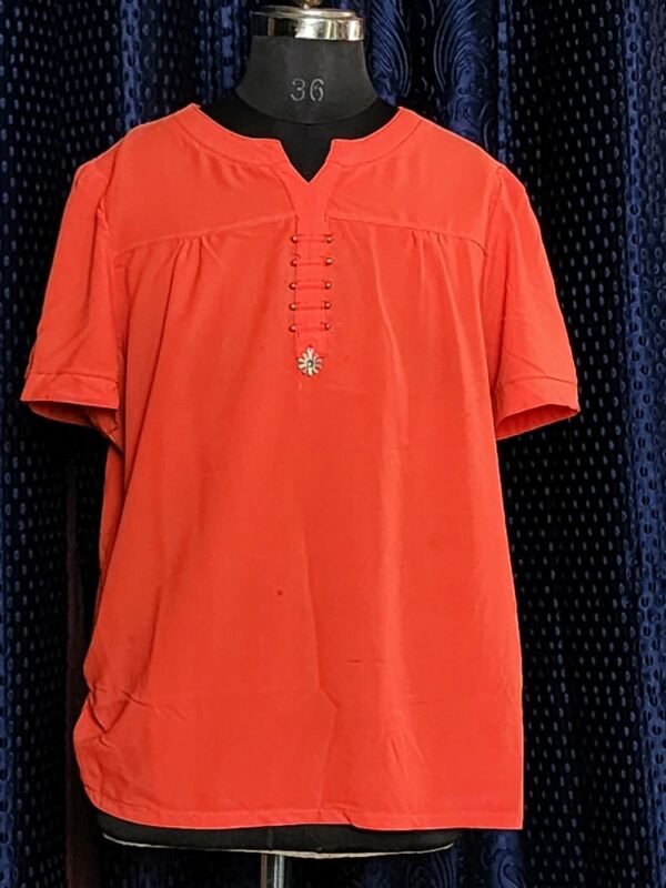 Women’s Red Top – Bold & Elegant Blouse for Casual, Party, or Evening Wear - Image 3