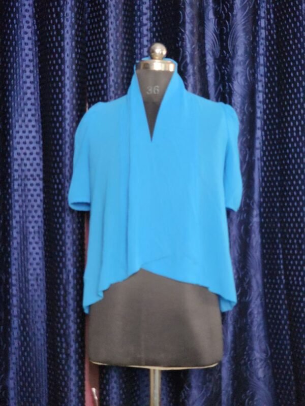 Women's Elegant Blue Top – Casual & Chic Blouse for Office or Everyday Wear - Image 3