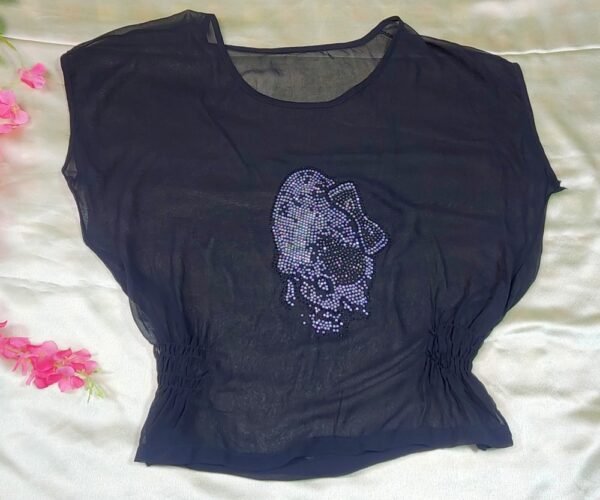 "Stylish Ladies Black Top – Modern, Comfortable & Perfect for Day or Night"