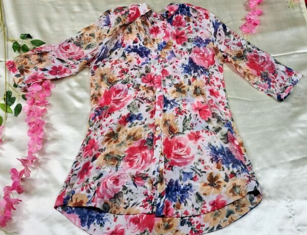 “Floral Print Shirt for Women | Stylish & Elegant Casual Wear”