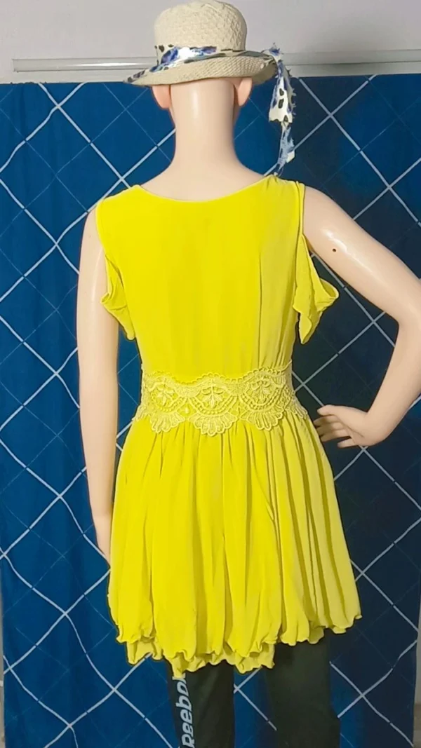 Women's Yellow Sleeveless Dresses – Casual to Party Wear - Image 2