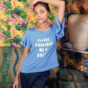 Trendy Ladies Sky Blue Top – Elegant & Versatile Style